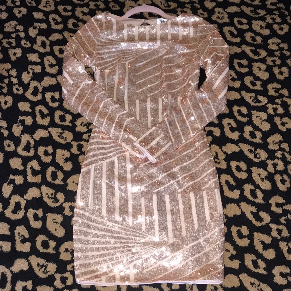Rose Gold Backless Mini Dress